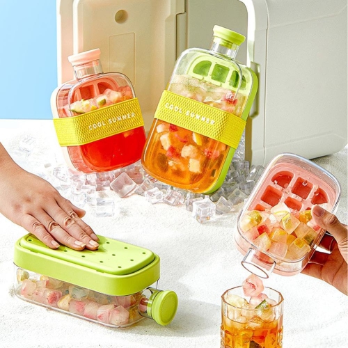 800 ml grande capacité Distributeur de glaçons portatif à une touche | Bac à glaçons et tasse d'eau deux-en-un | Portatif pour la mise en forme