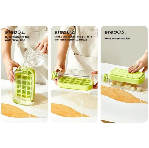 500ml ice water bottle 2 in 1 press water ice cube ice box ice making high value portable ice cube fitness outdoor activities essential with straw +