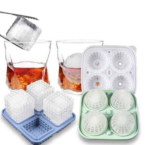 [Food Grade Silicone] Ice Cube Mold Set - Leak-proof Funnel Cover Design + Easy-to-Remove Special Ice Box, Suitable for Whiskey/Juice DIY Creative