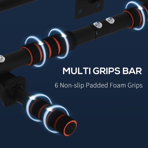 Barre de traction murale pour menton de Soozier, station d'entraînement pour le haut du corps avec mousse antidérapante pour gymnase à domicile, noir