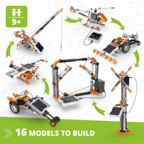 Engino DISCOVERING STEM SOLAR POWER: Converting Sunlight to Electricity - Educational Building Block - Can build 16 Models
