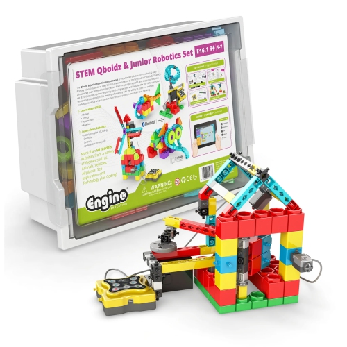 ENGINO  Stem Qboidz & Junior Robotics Set, Learn How to Code, Programming Experiments School And Homeschooling Robotic Kit, Guided Experiements &