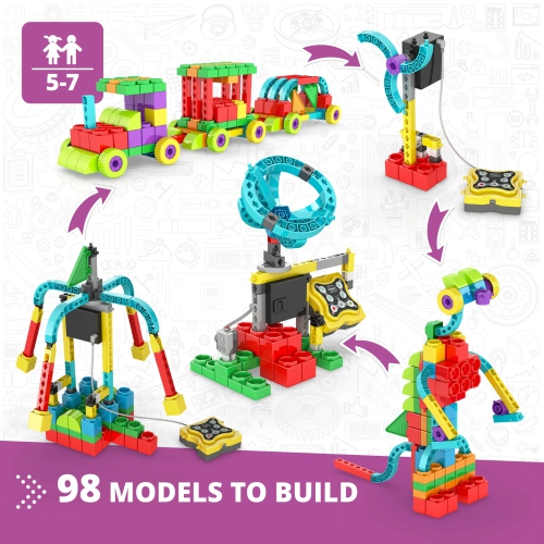 Engino STEM QBOIDZ & Junior Robotics Set, Learn How to Code, Programming Experiments School and HomeSchooling Robotic Kit, Guided Experiements &