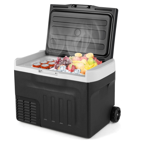 Costway 12 Volt Car Refrigerator with -4℉~68℉ Adjustable Range Divider for Camping 23/32/42 QT