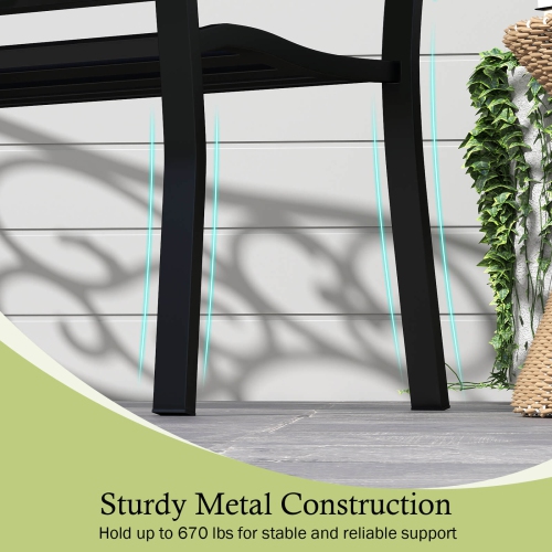 Costway 50" Porch Bench with Ergonomic Backrest & Armrests Floral Patterns Curved