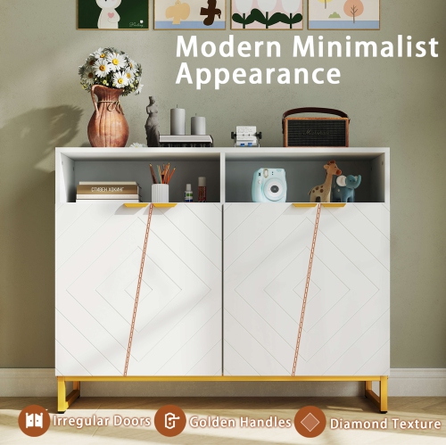 Armoire de rangement de 40 po de Costway avec 4 portes et tablettes ajustables Trousses antibasculement