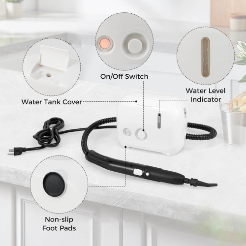 Costway 1500W Portable Steam Cleaner with 34 oz Water Tank Multipurpose Pressurized Steam