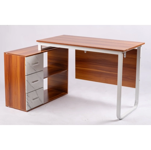 Comfy Goods Modern L-Shape Office Desk for Multi-Tasking - Oak