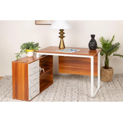 Comfy Goods Modern L-Shape Office Desk for Multi-Tasking - Oak