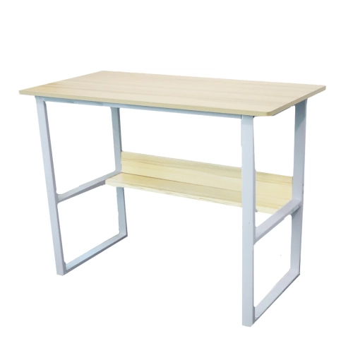 Comfy Goods Modern Office Computer Desk with Bookshelf - Cream