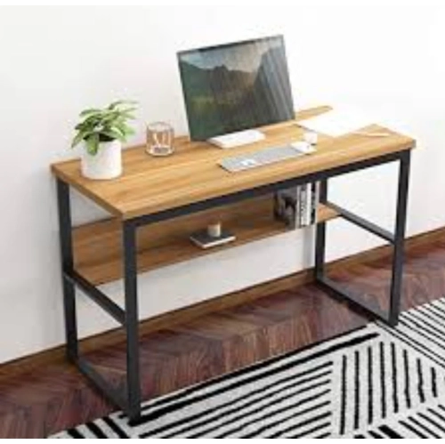 Comfy Goods Modern Office Computer Desk with Bookshelf - Cream