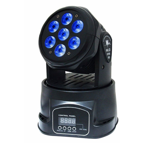 7 LED RGBW Moving Head DJ Spotlight – DMX Control and Sound Activation
