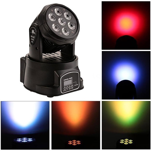 7 LED RGBW Moving Head DJ Spotlight – DMX Control and Sound Activation