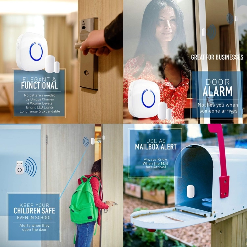 Expandable and Configurable Wireless Door Chime with Mini Magnetic Sensor