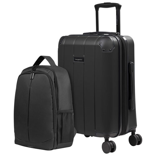 Bagage de cabine rigide extensible de 21,5 po et sac à dos New York de Bugatti - Fer forgé - Exclusivité de Best Buy
