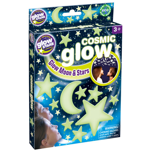 Brainstorm Cosmic Moon & Stars Ceiling Glow Stars - Glow - 20 Pieces
