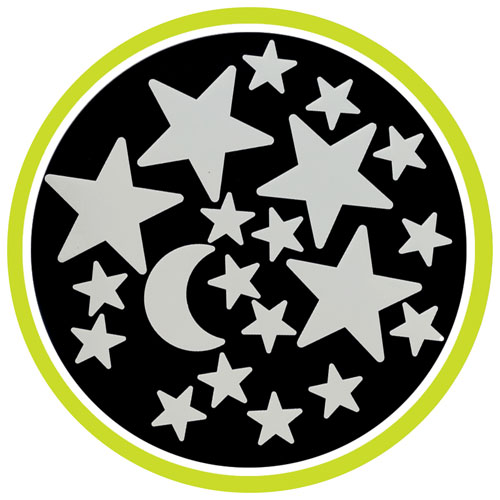 Brainstorm Cosmic Moon & Stars Ceiling Glow Stars - Glow - 20 Pieces