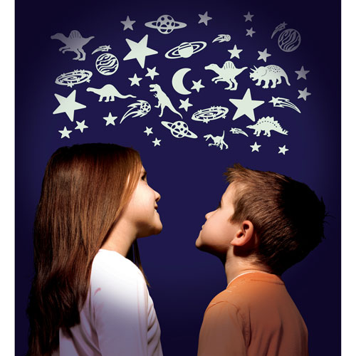 Brainstorm Cosmic Moon & Stars Ceiling Glow Stars - Glow - 20 Pieces