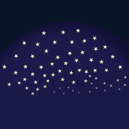 Brainstorm Starry Night Ceiling Glow Stars - Glow - 60 Pieces