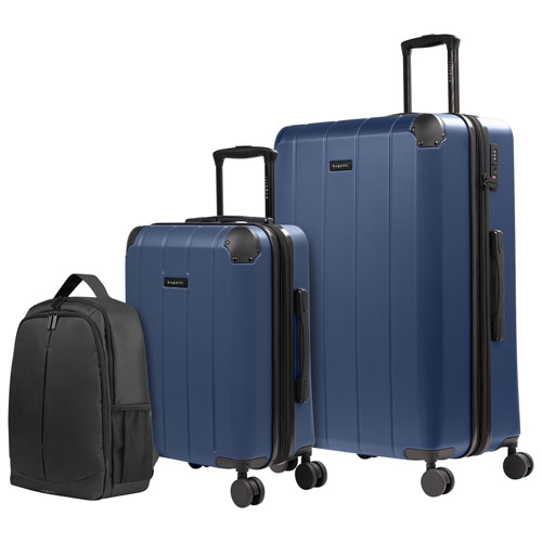 Ensemble de 2 valises rigides extensibles et sac à dos New York de Bugatti - Bleu marine - Exclusivité de Best Buy