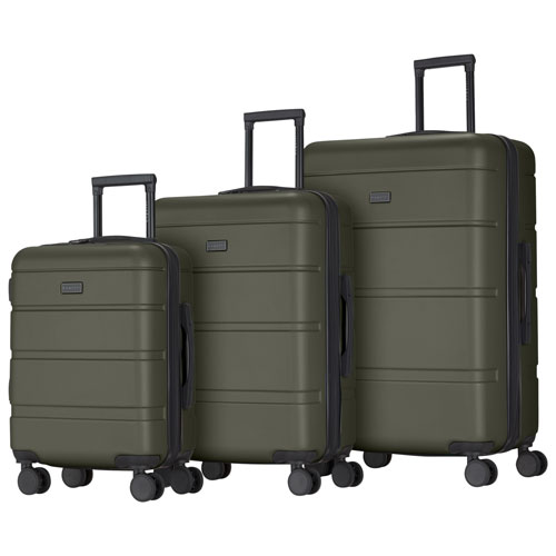 Ensemble de 3 valises rigides extensibles Barcelona de Bugatti - Kaki - Exclusivité de Best Buy