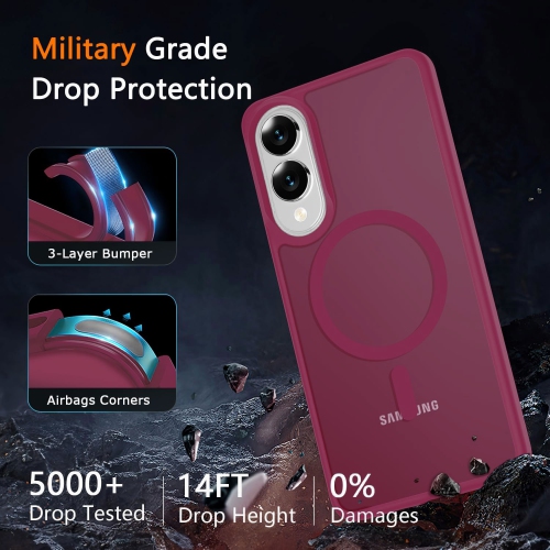 XCRS Frosted Cover Back Frame Matte Clear Magsafe Case for Samsung Galaxy S25 Edge