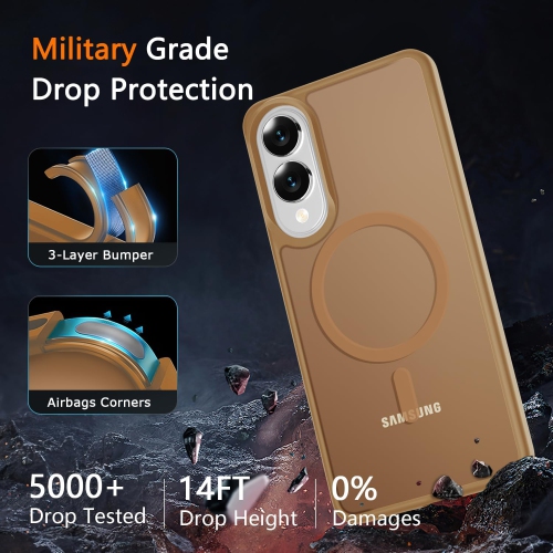 XCRS Frosted Cover Back Frame Matte Clear Magsafe Case for Samsung Galaxy S25 Edge