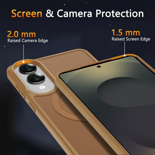 XCRS Frosted Cover Back Frame Matte Clear Magsafe Case for Samsung Galaxy S25 Edge