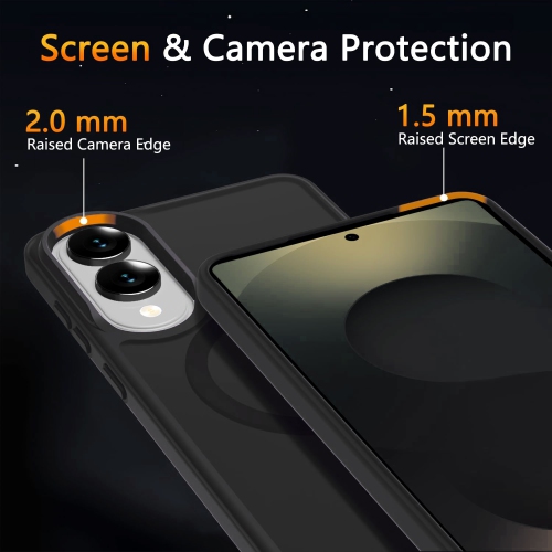 XCRS Frosted Cover Back Frame Matte Clear Magsafe Case for Samsung Galaxy S25 Edge