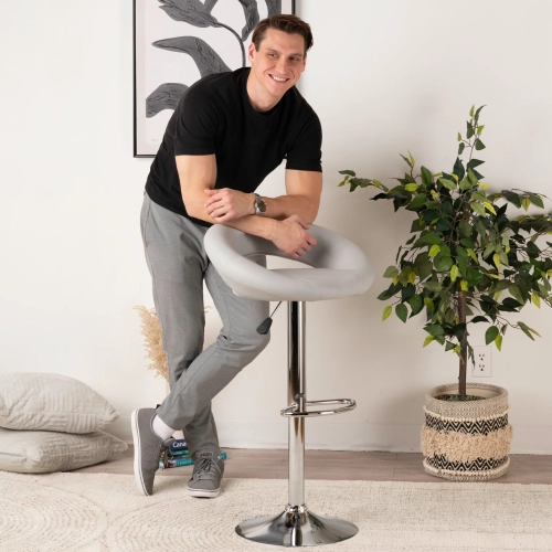 Comfy Goods Stylish Leather Dining Chair – Modern & Comfortable - Light Gray