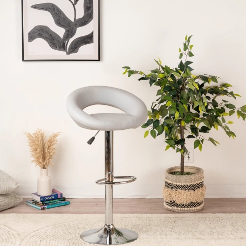 Comfy Goods Stylish Leather Dining Chair – Modern & Comfortable - Light Gray