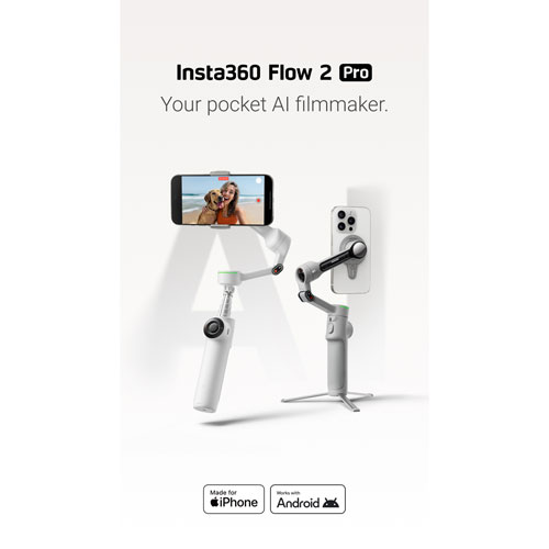 Stabilisateur à cardan pour téléphone intelligent Flow 2 Pro d'Insta360 - Gris