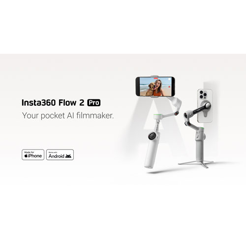 Stabilisateur à cardan pour téléphone intelligent Flow 2 Pro d'Insta360 - Gris