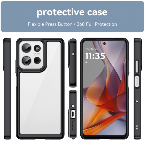 XCRS Clear Fitted Cover Transparent Acrylic Hardshell Case for Motorola G Power 5G