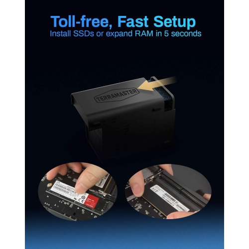 Stockage NAS TERRAMASTER F6-424 Max - 6 baies Core i5 1235U 10 cœurs 12 fils, mémoire vive DDR5 8&nbsp;Go, deux ports 10 GbE