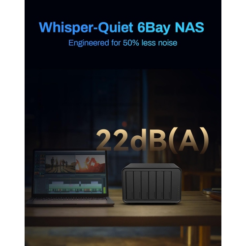 Stockage NAS TERRAMASTER F6-424 Max - 6 baies Core i5 1235U 10 cœurs 12 fils, mémoire vive DDR5 8&nbsp;Go, deux ports 10 GbE