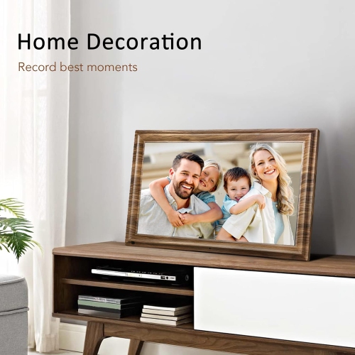 Grand cadre photo numérique de 16&nbsp;po, cadre photo numérique Canupdog avec rangement 32&nbsp;Go, support mural, rotation automatique, capteur de