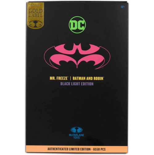 DC Multiverse Batman and Robin 7 Inch Action Figure Exclusive - Mr Freeze Black Light Edition Gold Label