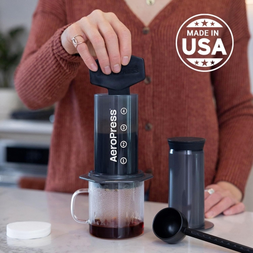 AeroPress Original Coffee Press – 3 In 1 Brew Method Combines French Press, Espresso, Full Bodied Coffee Without Grit or Bitterness, Small Portable