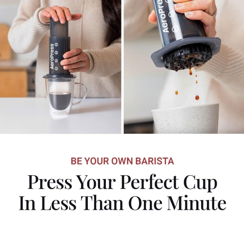 AeroPress Original Coffee Press – 3 In 1 Brew Method Combines French Press, Espresso, Full Bodied Coffee Without Grit or Bitterness, Small Portable