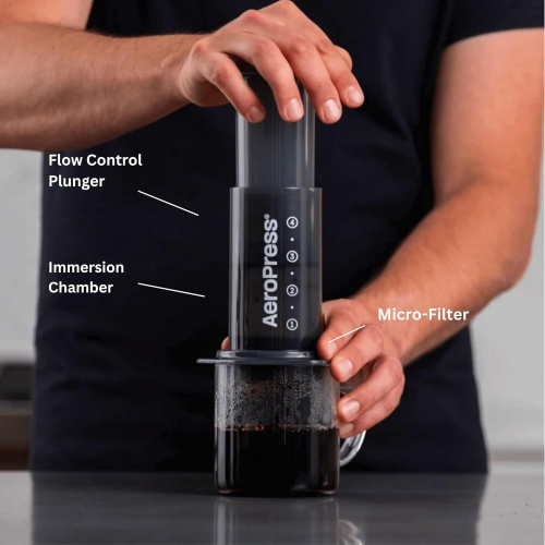 AeroPress Original Coffee Press – 3 In 1 Brew Method Combines French Press, Espresso, Full Bodied Coffee Without Grit or Bitterness, Small Portable