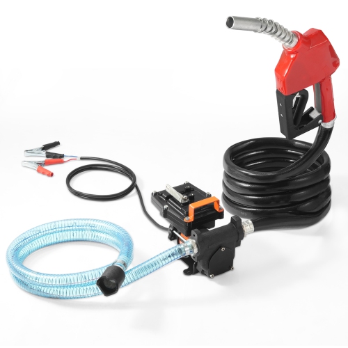 VEVOR 12V DC Fuel Transfer Pump,15 GPM 1/4 HP, Portable Electric Diesel Transfer Pump with Auto Shut-Off Fuel Nozzle, Long Inlet & Outlet Hose for