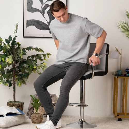 Comfy Goods Ergonomic Leather Chair for Office & Waiting Room - Gray