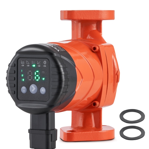 VEVOR 007E-2F2 Hot Water Recirculating Pump, 110V, 42W 16 GPM High Efficiency Circulator Pump, EMC Automatic Circulation Pump 1" NPT Flange