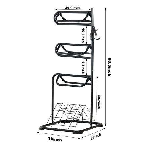 Support de selle autonome de 30 x 30 x 68,5 po VEVOR, support de selle à 3 niveaux, robuste, avec niveaux amovibles et rotatifs, support de