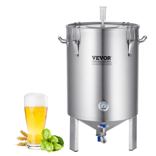 VEVOR 304 Stainless Steel Kettle, 16 GALLON Beer Brew Fermentor, for Brewing, Home Brewing Supplies with Base, Kettle Stock Pot Includes Lid, Handle,
