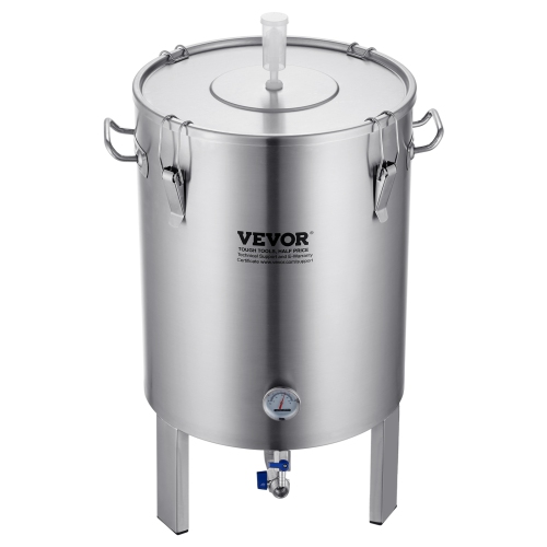 VEVOR 304 Stainless Steel Kettle, 16 GALLON Beer Brew Fermentor, for Brewing, Home Brewing Supplies with Base, Kettle Stock Pot Includes Lid, Handle,