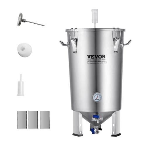 Bouilloire en acier inoxydable VEVOR 304, 8 GALLON Beer Brew Fermentor, pour brassage, produits de brassage avec base, marmite avec couvercle,