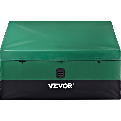 VEVOR 100 Gallon Outdoor Storage Box,Waterproof PE Tarpaulin Deck Box with Galvanized Frame,All-Weather Protection & Portable,for Camping, Garden,