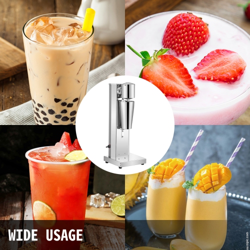 VEVOR 180W Milkshake Maker Kit, Stainless Steel Electric Milkshake Maker, Single Head Classic Milkshake Maker with 800ml Cup, Silver Milkshake Maker